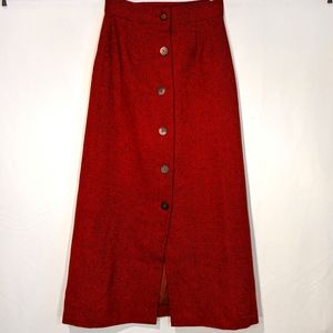 Vintage button front rust skirt